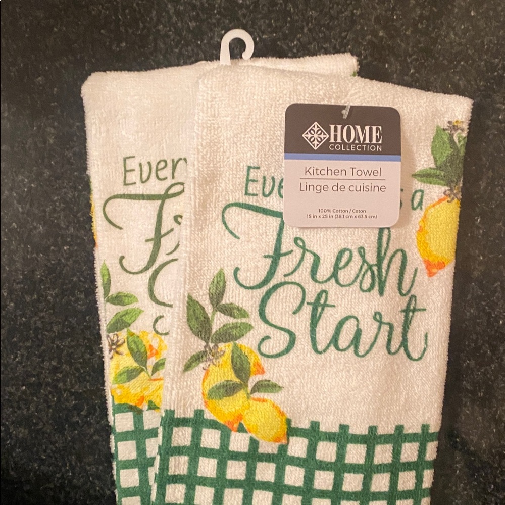 100% Cotton 7 Piece Lemon Kitchen Towel/Oven Mitt Set - Picture 6 of 10